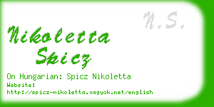 nikoletta spicz business card